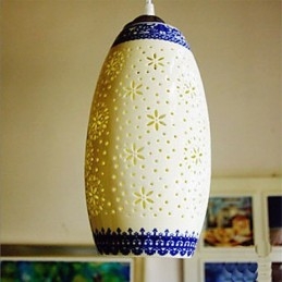 Lampă retro din ceramică Scări Albastru Candelabru cu un singur cap Creativ
