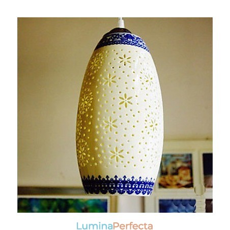 Lampă retro din ceramică Scări Albastru Candelabru cu un singur cap Creativ Lampă retro din ceramică Scări Albastru Candelabru cu un singur cap Creativ
