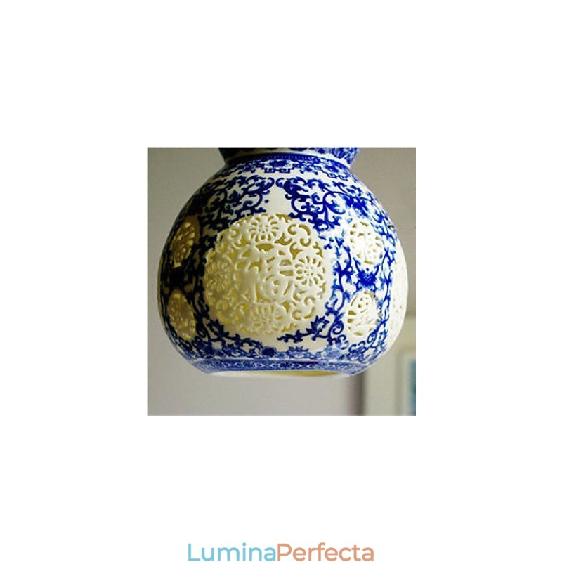 Lampă retro din ceramică Scări Albastru Candelabru cu un singur cap Creativ