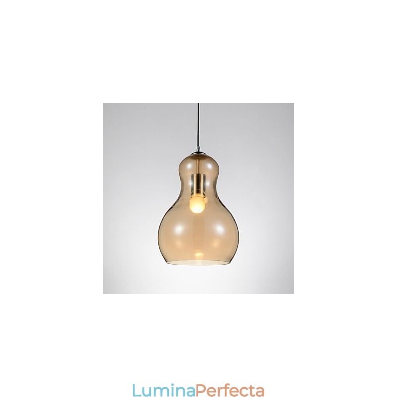 Lampă suspendată în formă de tărtăcuță 1 lumină modernă simplitate auriu crom aur roz chihlimbar gri fumuriu sticlă și oțel carbon