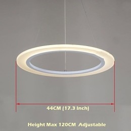 Lampă suspendată Candelabru de tavan rotund Lămpi de plafon din acril lăptos cu un singur inel
