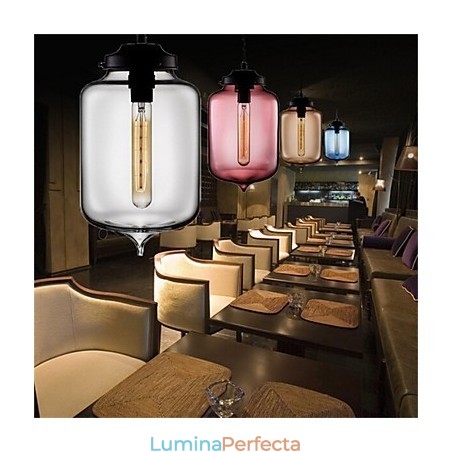 Lampă cu pandantiv din sticlă, retro, creativă, cafenea în castronul cu peștișor Lampă cu pandantiv din sticlă, retro, creativă, cafenea în castronul cu peștișor