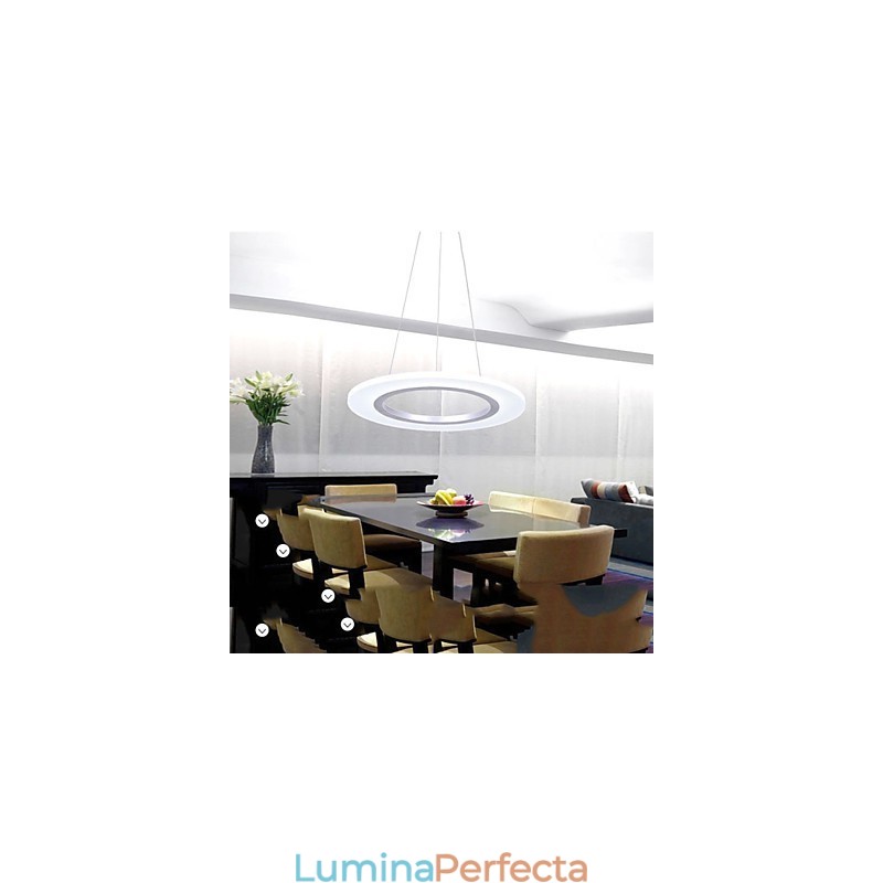 Lampă suspendată Candelabru de tavan rotund Lămpi de plafon din acril lăptos cu un singur inel