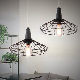 Rustic Lodge Retro Country Mini Stil Pictură Metal Pendant Lampă Garaj