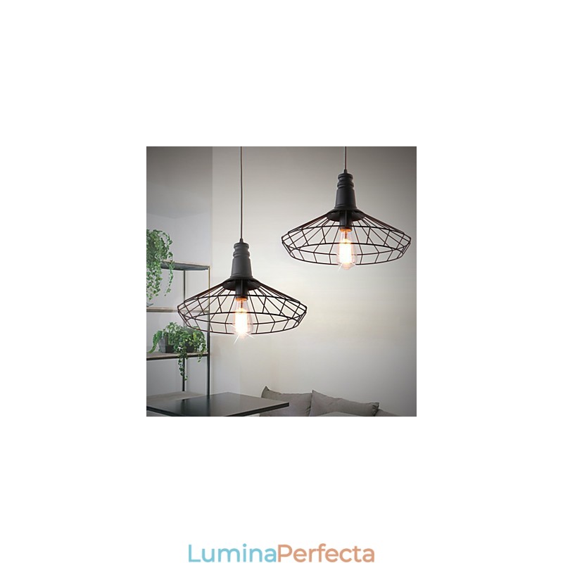 Rustic Lodge Retro Country Mini Stil Pictură Metal Pendant Lampă Garaj