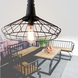 Rustic Lodge Retro Country Mini Stil Pictură Metal Pendant Lampă Garaj