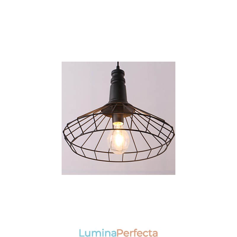 Rustic Lodge Retro Country Mini Stil Pictură Metal Pendant Lampă Garaj