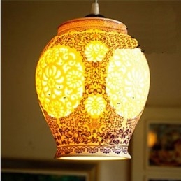 Lampă retro din ceramică Scări Albastru Candelabru cu un singur cap Creativ