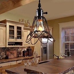 American Country Industrial Wind Lamp Retro Mic Candelabru Iron Cage