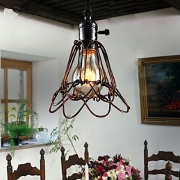 American Country Industrial Wind Lamp Retro Mic Candelabru Iron Cage
