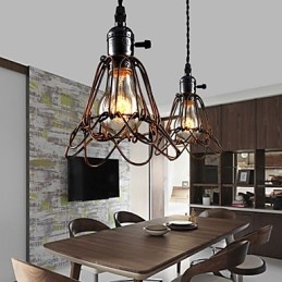 American Country Industrial Wind Lamp Retro Mic Candelabru Iron Cage