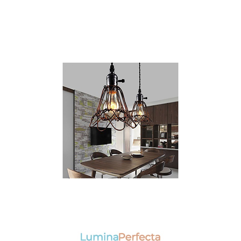 American Country Industrial Wind Lamp Retro Mic Candelabru Iron Cage