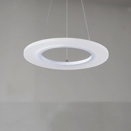 Lampă suspendată Candelabru de tavan rotund Lămpi de plafon din acril lăptos cu un singur inel
