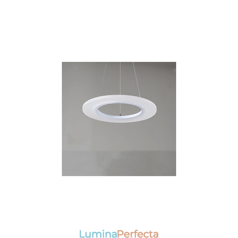 Lampă suspendată Candelabru de tavan rotund Lămpi de plafon din acril lăptos cu un singur inel