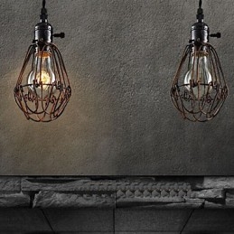 American Country Industrial Wind Lamp Retro Mic Candelabru Iron Cage