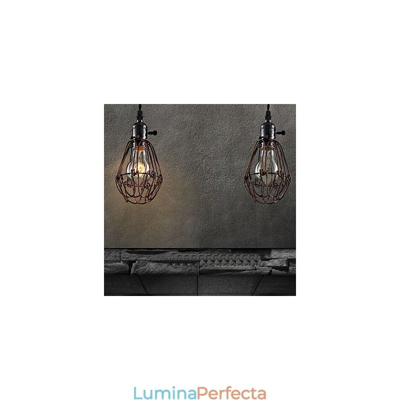 American Country Industrial Wind Lamp Retro Mic Candelabru Iron Cage