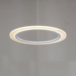 Lampă suspendată Candelabru de tavan rotund Lămpi de plafon din acril lăptos cu un singur inel