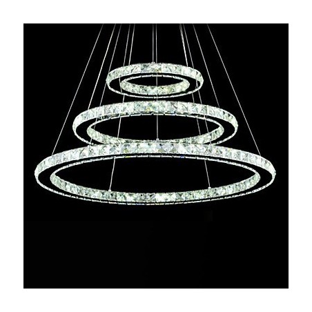 Lumină suspendată din cristal, reglabilă, Candelabru circular modern Lămpi de iluminat Plafoniere rotunde alb rece Corpuri cu telecomandă Lumină suspendată din cristal, reglabilă, Candelabru circular modern Lămpi de iluminat Plafoniere rotunde alb rece Corpuri cu telecomandă