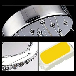 Lumină suspendată din cristal, reglabilă, Candelabru circular modern Lămpi de iluminat Plafoniere rotunde alb rece Corpuri cu telecomandă