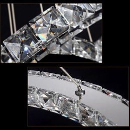 Lumină suspendată din cristal, reglabilă, Candelabru circular modern Lămpi de iluminat Plafoniere rotunde alb rece Corpuri cu telecomandă