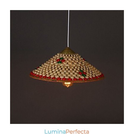 Cafea Bamboo Palarie Hat Candelabru Lampa Cafea Bamboo Palarie Hat Candelabru Lampa