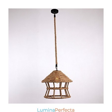 Lampă suspendată Rope 1 Lumină Contemporary Country