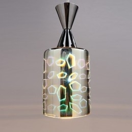 Lampă cu pandantiv cromat cu gravură laser de vis L
