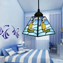 Vitraliu contemporan și contractat mediteranean cu un singur cap Sailing Line Droplight Lampă suspendată