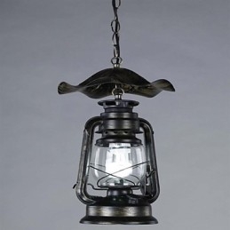 Lanternă de alamă de epocă cu pandantiv cu 1 lumină