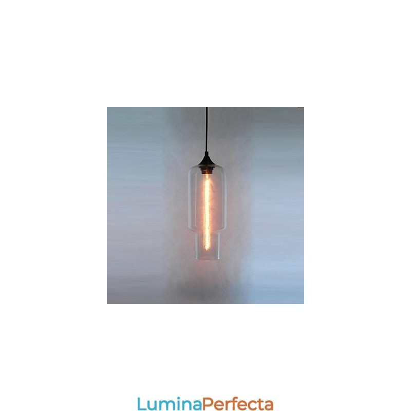 Lampă suspendată modernă din sticlă cu design maro Bubble