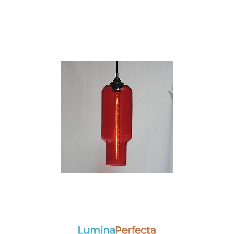 Lampă suspendată modernă din sticlă cu design maro Bubble
