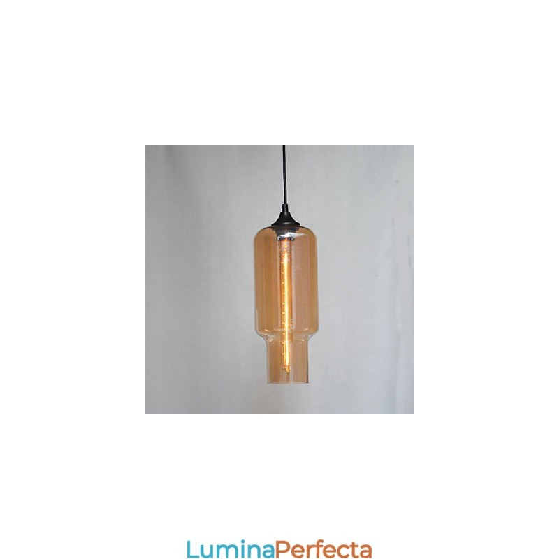 Lampă suspendată modernă din sticlă cu design maro Bubble