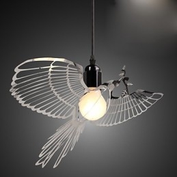 Decorație modernă creativă, din oțel inoxidabil, lampă cu lumină pentru păsări