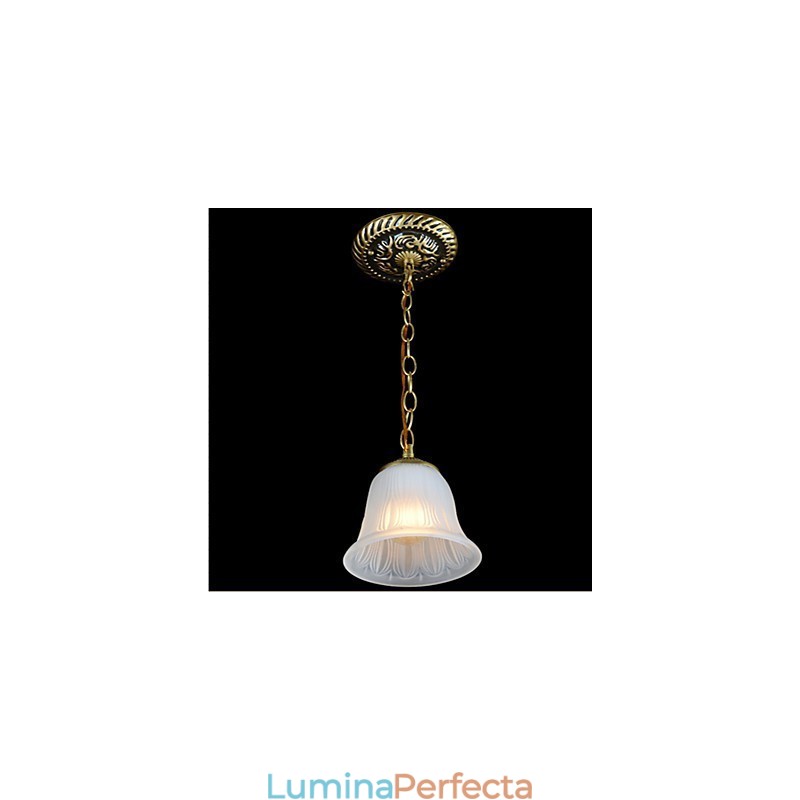 Abajur din sticlă cu model de lumina suspendată din bronz European Retro Classic