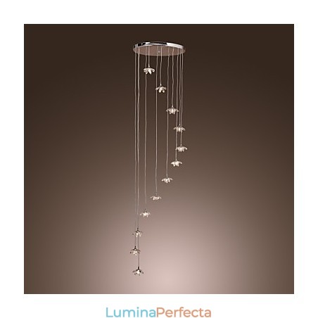 Lampă suspendată modernă, contemporană, în stil mini, din metal cromat Lampă suspendată modernă, contemporană, în stil mini, din metal cromat