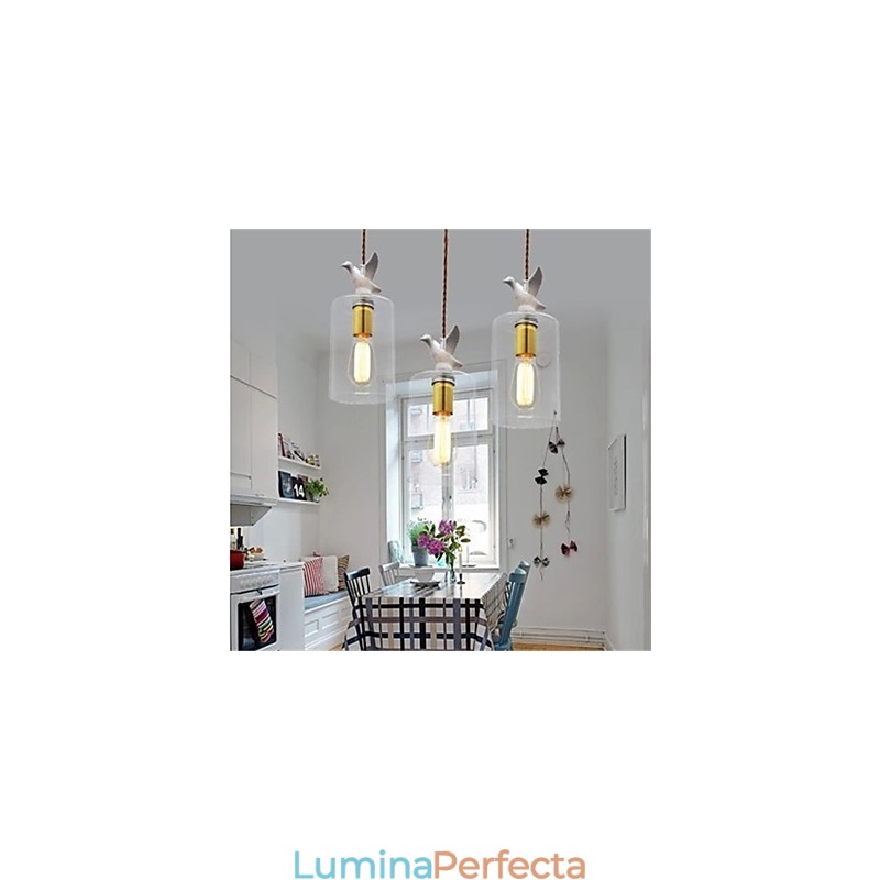 Candelabru din sticlă creativă cu abajur din sticlă