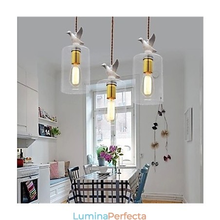 Candelabru din sticlă creativă cu abajur din sticlă Candelabru din sticlă creativă cu abajur din sticlă