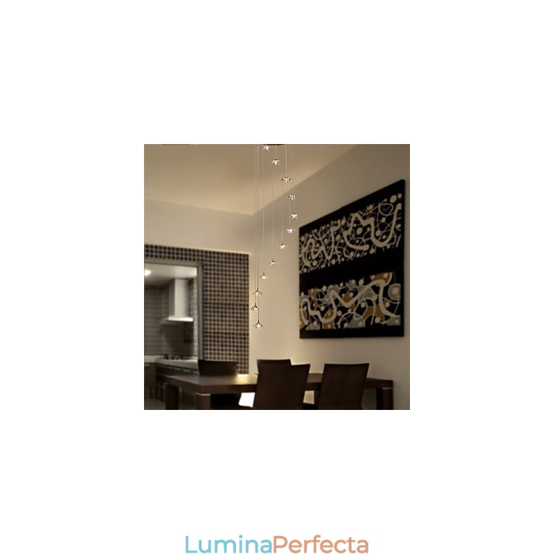 Lampă suspendată modernă, contemporană, în stil mini, din metal cromat