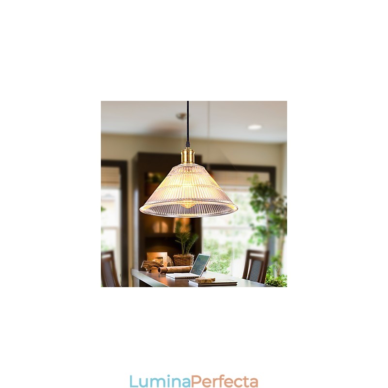 Lampă retro Droplight Falls din sticlă industrială rurală americană contractată