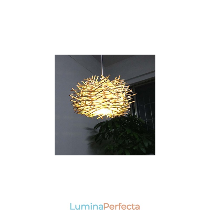Droplight contemporan și contractat 1 lemn ușor țesut manual
