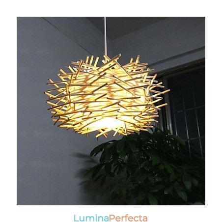 Droplight contemporan și contractat 1 lemn ușor țesut manual Droplight contemporan și contractat 1 lemn ușor țesut manual