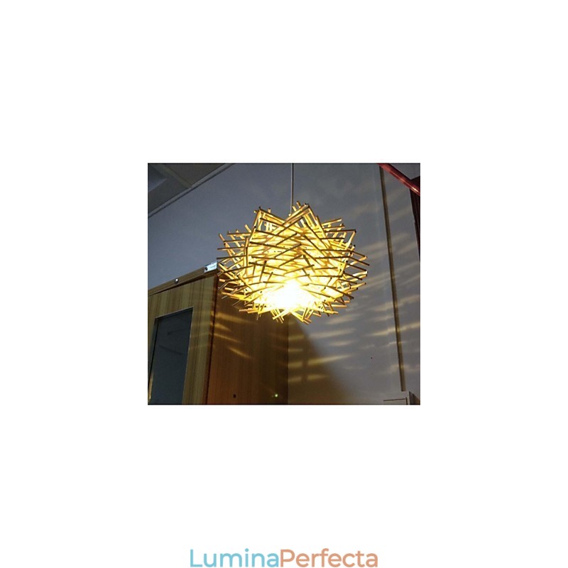 Droplight contemporan și contractat 1 lemn ușor țesut manual
