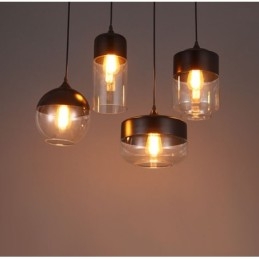 Lampă candelabru din sticlă din fier forjat de la Nordic Creative Stair Shop