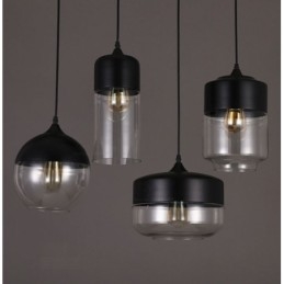 Lampă candelabru din sticlă din fier forjat de la Nordic Creative Stair Shop