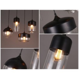 Lampă candelabru din sticlă din fier forjat de la Nordic Creative Stair Shop