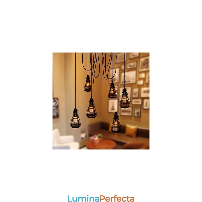 American Industrial Creativ Restaurare Ancient Ways Cușcă din fier forjat Lampă Droplight cu un singur cap