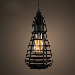 American Industrial Creativ Restaurare Ancient Ways Cușcă din fier forjat Lampă Droplight cu un singur cap