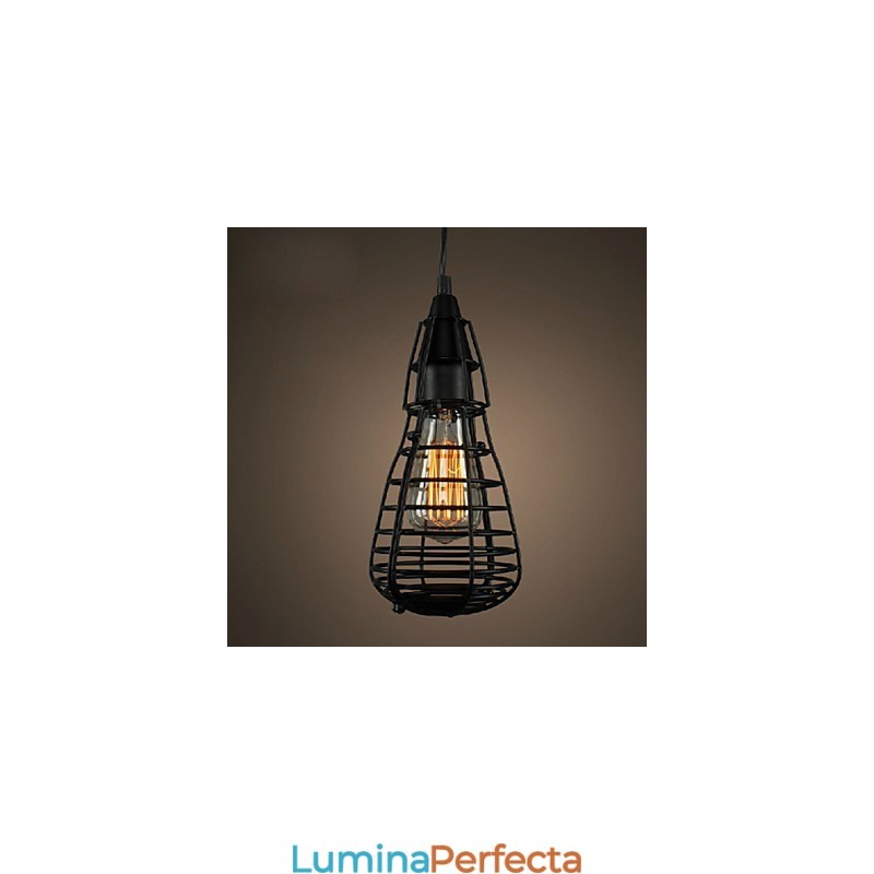 American Industrial Creativ Restaurare Ancient Ways Cușcă din fier forjat Lampă Droplight cu un singur cap