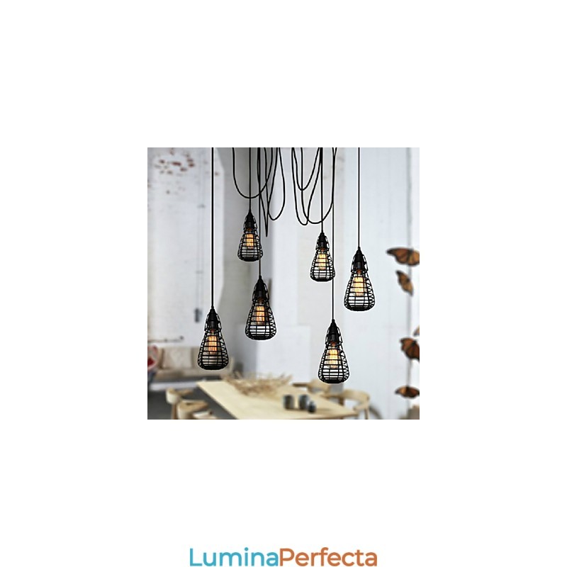 American Industrial Creativ Restaurare Ancient Ways Cușcă din fier forjat Lampă Droplight cu un singur cap