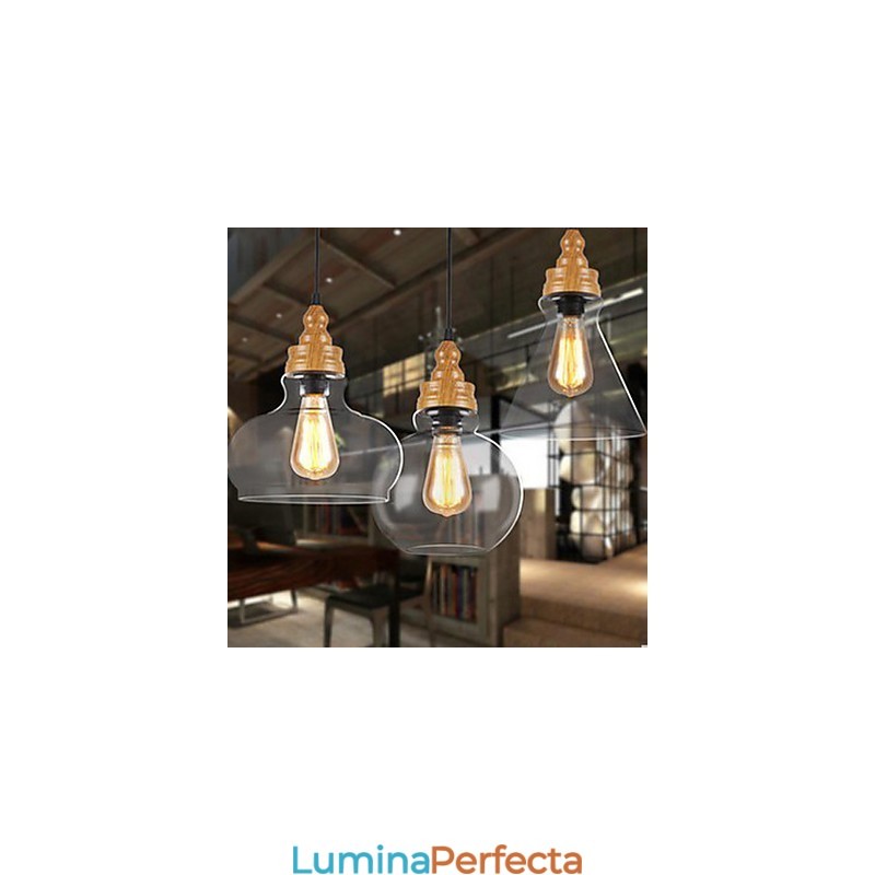 Lampă creativă din cristal cu granulație de lemn nord-americană, care restaurează lumina străvechilor